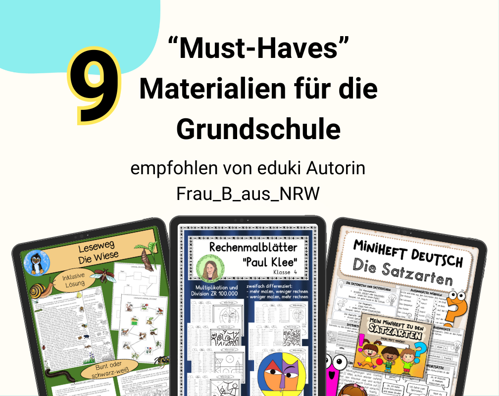 Unsere Autorin Frau_B_aus_NRW empfiehlt "Must-Haves" Materialien für die Grundschule